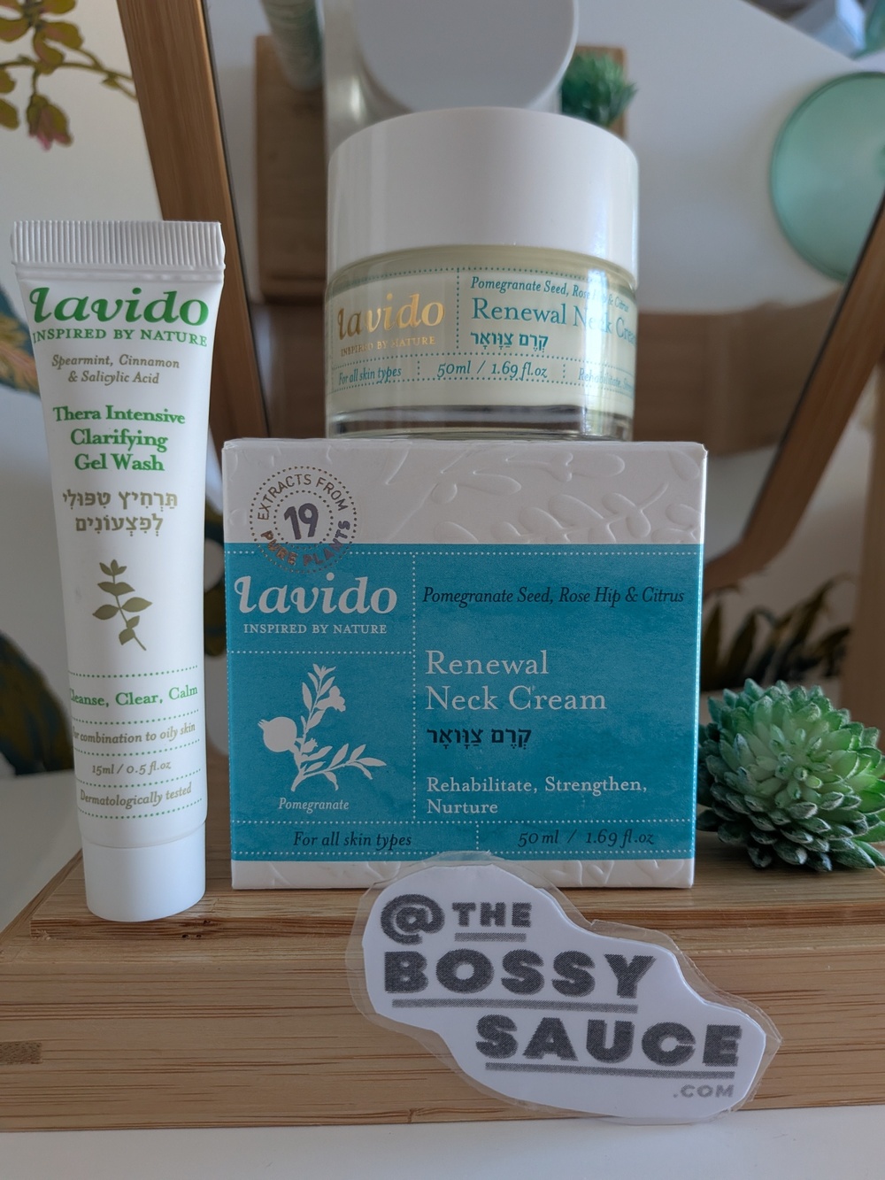 🌸 Lavido Full Size Renewal Neck Cream + Travel Clarifying Gel Wash Duo NWT